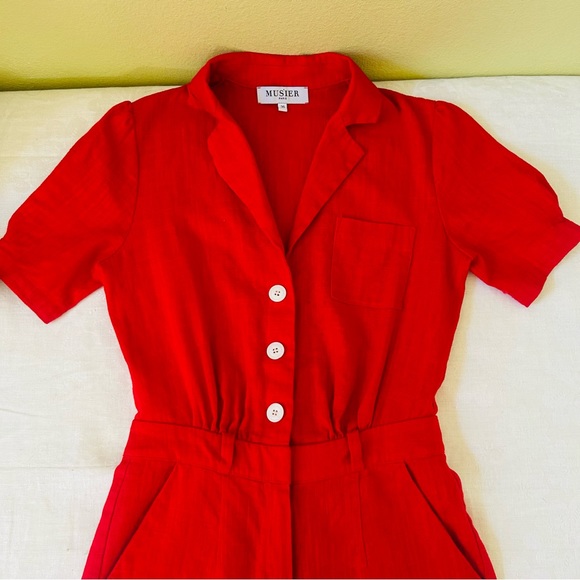 NWOT Musier Paris Laura Jumpsuit in Red 36 - Picture 3 of 10